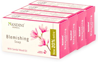 Nandini Herbal Blemishing Soap Enriched With Sandalwood Oil for Man & Women, 30gm. (Pack of 4)(4 x 7.5 g)