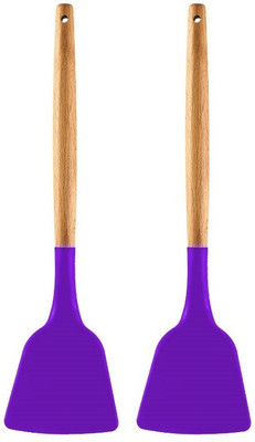 P-PLUS INTERNATIONAL PPLUS_WOOD_SPATULA_PURPLE_2 Mixing Spatula(Pack of 2)