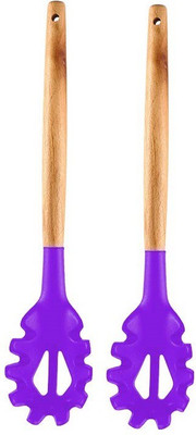 P-PLUS INTERNATIONAL PPLUS_WOOD_PASTA_PURPLE_2 Lifting Spatula(Pack of 2)