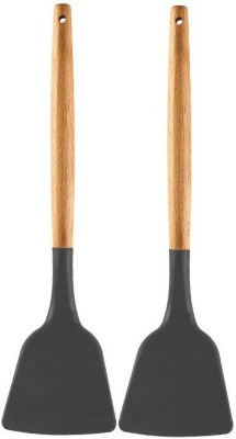 P-PLUS INTERNATIONAL PPLUS_WOOD_SPATULA_GREY_2 Mixing Spatula(Pack of 2)