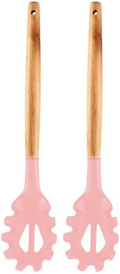 P-PLUS INTERNATIONAL PPLUS_WOOD_PASTA_PINK_2 Lifting Spatula(Pack of 2)
