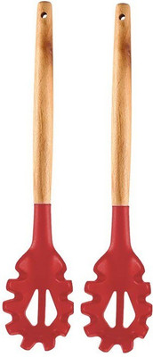 P-PLUS INTERNATIONAL PPLUS_WOOD_PASTA_RED_2 Lifting Spatula(Pack of 2)