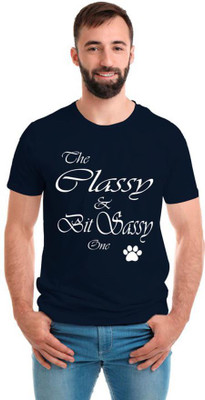 SmarTee Street Printed Men Round Neck Dark Blue T-Shirt