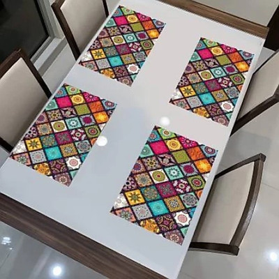 M/S REVAXO Rectangular Pack of 4 Table Placemat(Multicolor, PVC)