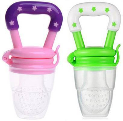 smilykid Baby Fruit nibbler with rattle and Feeding bottle with spoon for kids Teether and Feeder(Multicolor)
