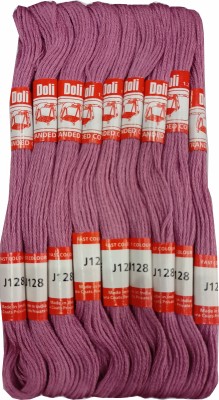 Abn Traders Doli Thread Skeins/ Long Stitched Embroidery Stranded Cotton J128, Pink Thread(90 m Pack of25)