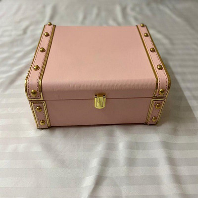Each and Everything store Engineered Wood Box(Finish and Fabric Color - Raxine Pink Color, Pre-assembled)