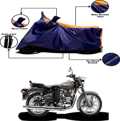APNEK Two Wheeler Cover for Royal Enfield(Classic 500, Orange, Blue)