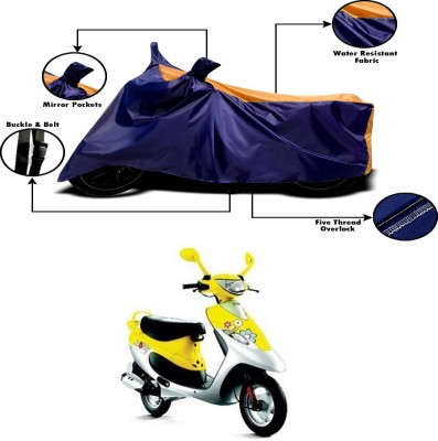 Aheke Waterproof Two Wheeler Cover for TVS(Scooty Pep+, Orange, Blue)