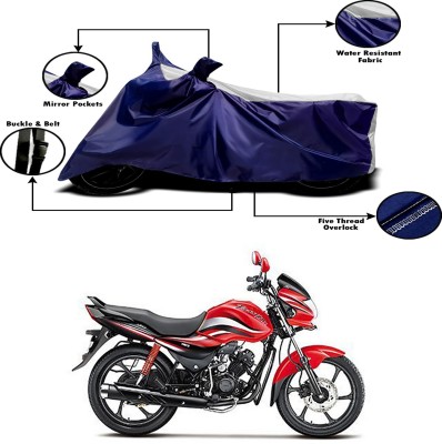 Genipap Two Wheeler Cover for Hero(Passion Pro TR, White, Blue)