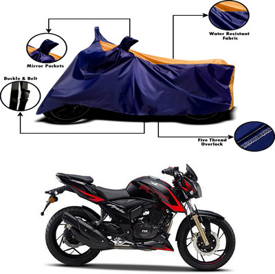 APNEK Two Wheeler Cover for TVS(Apache RTR 200 4V, Orange, Blue)