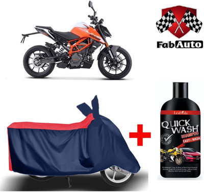 FabAuto Waterproof Two Wheeler Cover for KTM(200 Duke, Blue)