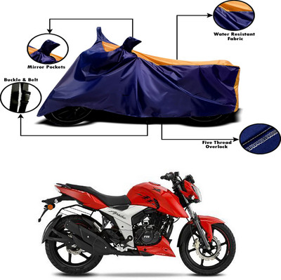 THE REAL ARV Two Wheeler Cover for TVS(Apache RTR 160 4V, Orange, Blue)
