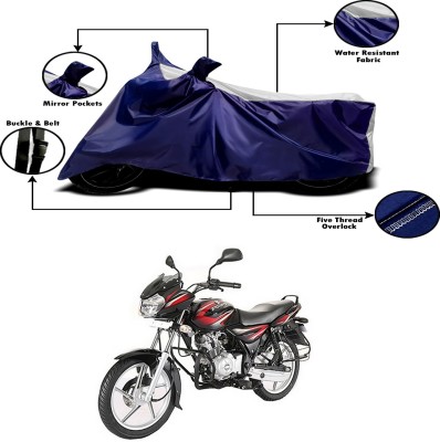 Genipap Two Wheeler Cover for Bajaj(Discover 125 DTS-i, White, Blue)