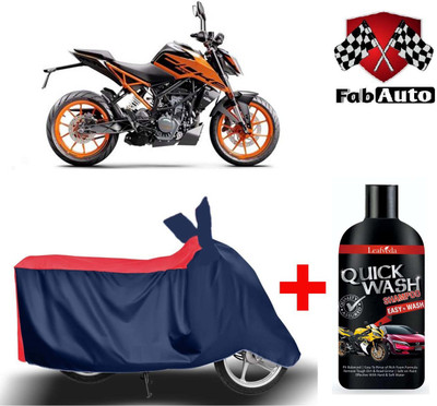 FabAuto Waterproof Two Wheeler Cover for KTM(125 Duke, Blue)