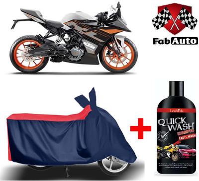 FabAuto Waterproof Two Wheeler Cover for KTM(RC 200, Blue)