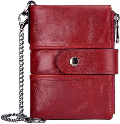 SPL Men Casual Maroon Genuine Leather Wallet(11 Card Slots)