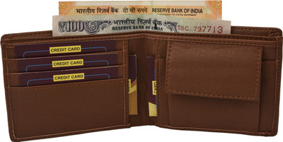 Shiv Men Tan Artificial Leather Wallet(6 Card Slots)
