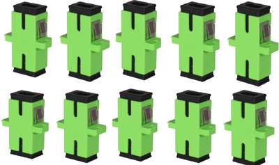 optik vision gold Fiber Adapter SC/APC Optic Connector Single Mode { Pack of 10 pcs } SC/APC Optic Connector Wire Connector(Green, Pack of 10)