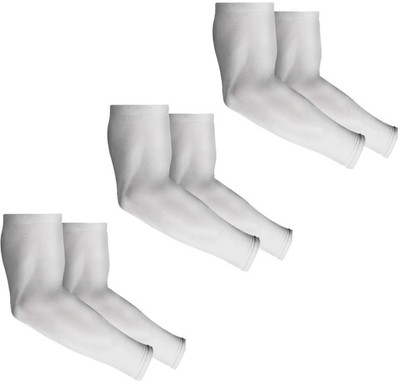 SUBHUSHA Nylon Arm Sleeve For Men & Women(Free, White, White, White)