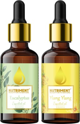 Nutriment Ylang-Ylang & Eucalyptus Essential Oil, 15ml each (Combo of 2)(15 ml)