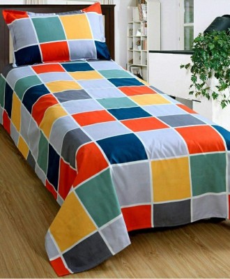 RRT 180 TC Polycotton Single Geometric Flat Bedsheet(Pack of 1, Multicolor)