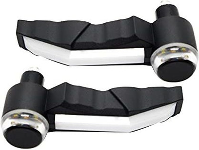 AutoPowerz White & Yellow Running Light With Laser Handle Weight Bike Handlebar Weights(2 White, Silver)
