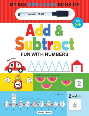 My Big Wipe and Clean Book of Add and Subtract for Kids Fun with Numbers  - By Miss & Chief(English, Hardcover, Wonder House Books)