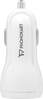 PHONOKART 10 W Turbo Car Charger(White, With USB Cable)