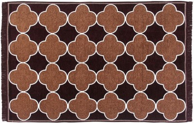 Creativehomes Brown, Black Chenille Carpet(3 ft,  X 2 ft, Rectangle)