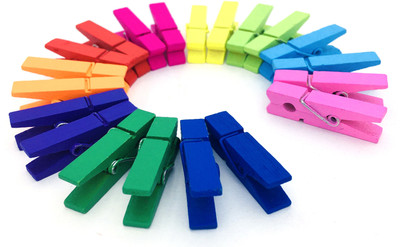 ind Multicolour Photo Paper Clip Pack of 1 (10pcs Clips) Medium wood Photo Clip(Set of 10, Multicolor)