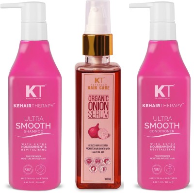 KEHAIRTHERAPY ultra smooth shampoo & conditioner + Organic onion serum 600ml (Set Of 3)(3 Items in the set)