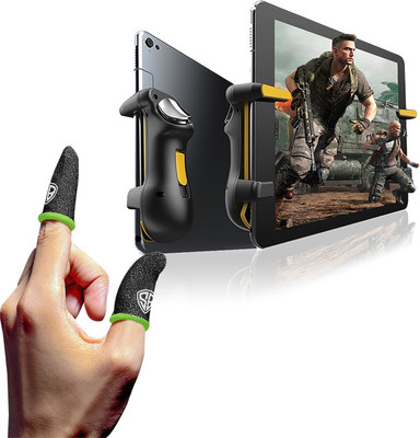 SpinBot BattleMods T10 Gaming Trigger For Tablets/iPads & Finger Sleeves For PUBG,BGMI,COD,Free Fire Combo Set Designed for Gaming(Black)