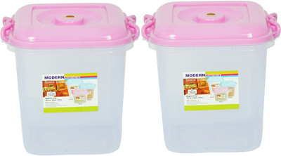 N H Enterprise Plastic Grocery Container  - 10 L(Pack of 2, Pink)
