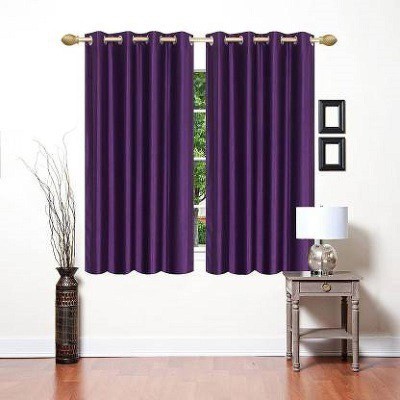 Homify Creation 152 cm (5 ft) Polyester Semi Transparent Window Curtain (Pack Of 2)(Solid, Purple)