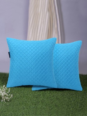 Mezposh Checkered Cushions Cover(Pack of 2, 35 cm*35 cm, Blue)