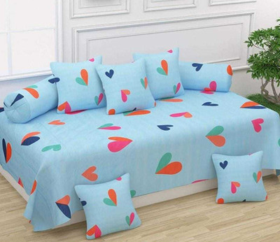 GEET TRADER Polycotton Abstract Diwan Set(Blue)