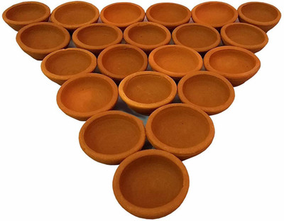 7 CLOUDS INDIA Earthenware (Pack of 31) Table Diya Set(Height: 2 inch)