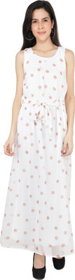 TSM Women Maxi White Ankle Length Dress