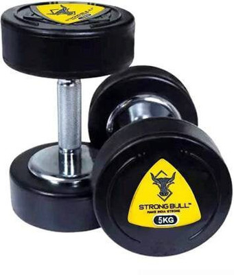 HACKERX Rubber Dumbbell FOR GYM & HOME EXERCISE 5 KG 2 pcs Muscle Building Fixed Weight Dumbbell(10 kg)