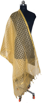 The SDF India Pure Cotton Checkered Women Dupatta
