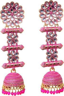 Aadiyatri Beautiful LEarrings for women & Girlsong Kundan Designer Brass Jhumki Earring