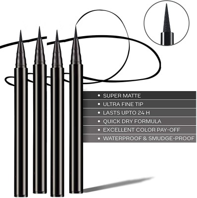 MYEONG EYE MAKEUP QUICK DRY WATER PROOF JET BLACK SKETCH EYE LINER PACK OF 4 10 g(BLACK)