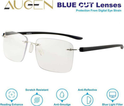 Augen Rimless (+1.50) Rectangle Reading Glasses(58 mm)