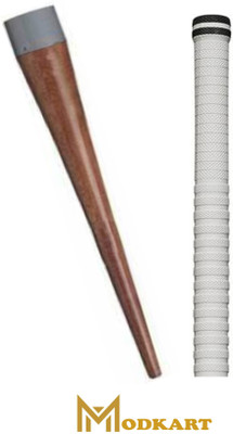 Modkart Pack of 1 Cricket Bat White Grip + One Wooden Cone (MS) Extra Tacky(Pack of 2)