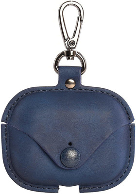 Viraan Leather Press and Release Headphone Case For Apple Airpods Pro 1st Generation(BLUE)