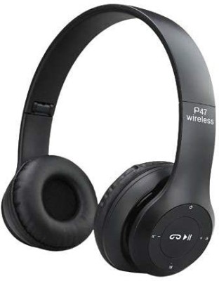 SANNO WORLD P47 Wireless Stylish Upgrade Version 5.0 Bluetooth Headset Bluetooth Headset(Black, On the Ear)