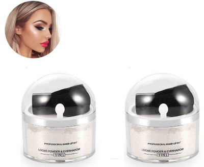 ADJD Professional Silver Shimmer Powder Highlighter Pack Of 2 Highlighter(Silver)