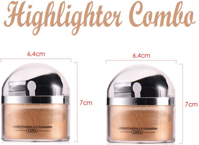ADJD Professional Shimmer Finish Best Powder Highlighter Pack Of 2 Highlighter(Gold)