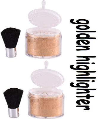 ADJD New Gold Shimmer Best Highlighter Powder 15G Pack Of 2 Highlighter(Gold)